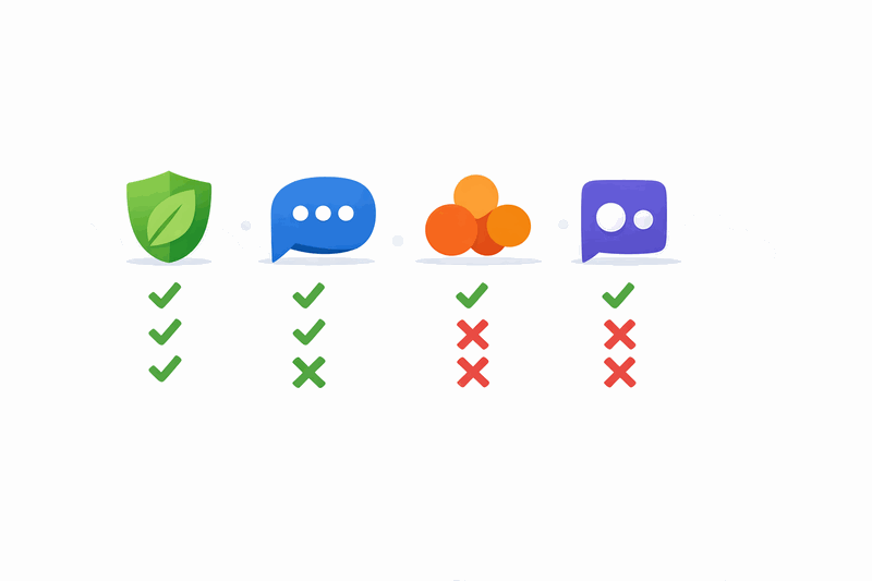 Feature comparison across team chat tools