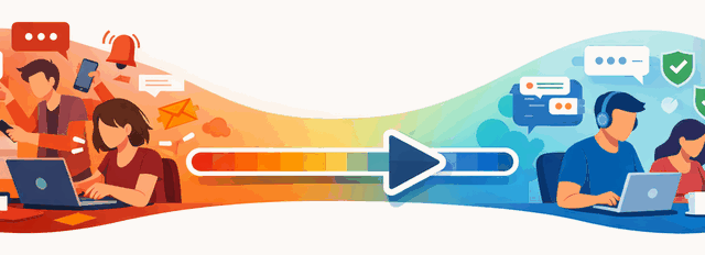 Spectrum from reactive culture with constant pings to deliberate culture with focused work