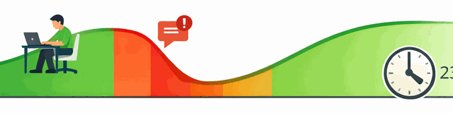Timeline showing 23-minute focus recovery period after a single notification interruption