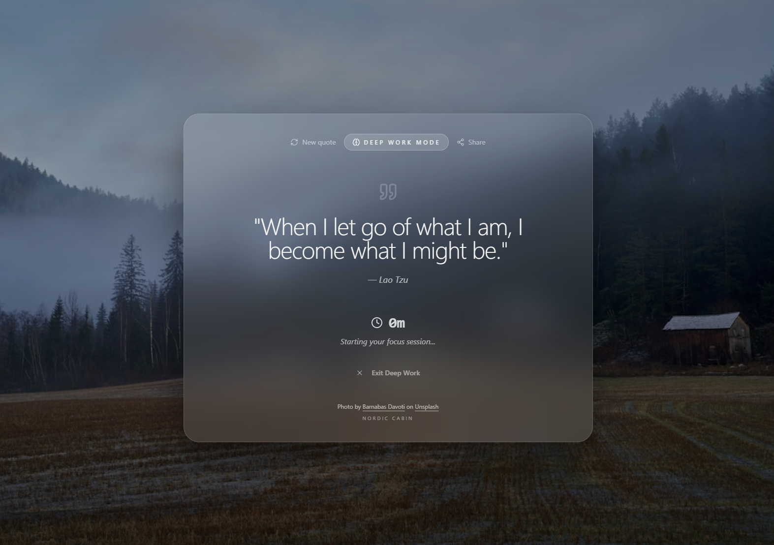 Cleariest Deep Work Mode interface with dimmed screen and distraction-free environment