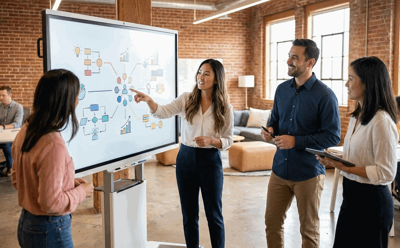 Illustration showing transparent collaboration and team alignment