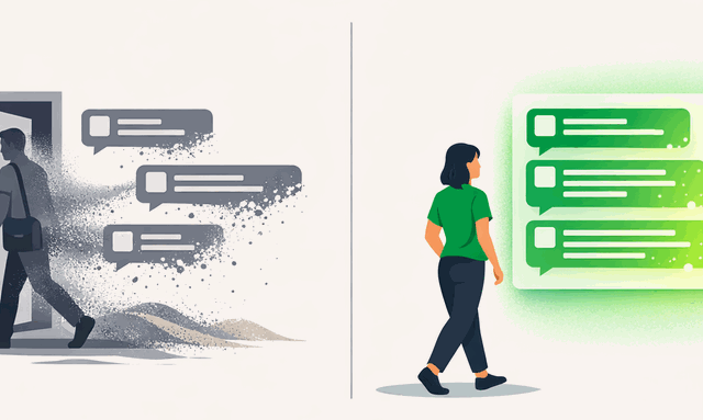 Team member leaving with DM knowledge disappearing versus public channel history preserved for new hires