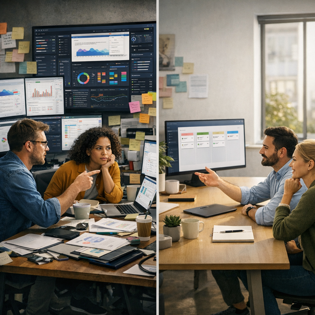 Startup team choosing a Microsoft Teams alternative