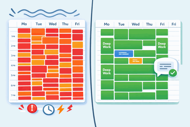 Meeting-packed vs meeting-free calendar