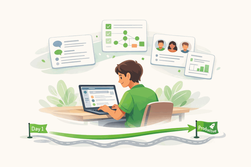 New hire discovering team context through public channels