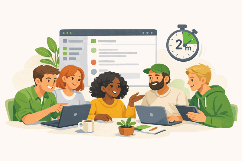 Small team using simple chat workspace
